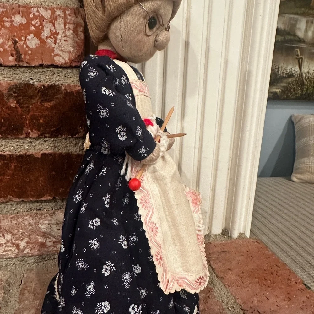 Vintage hand made granny doll.